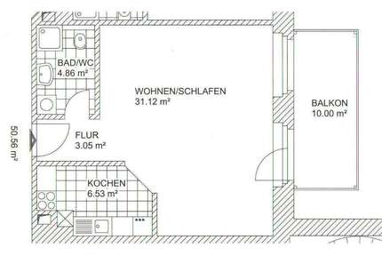 Wohnung zum Mieten in Leipzig 455 € 50.5 m²